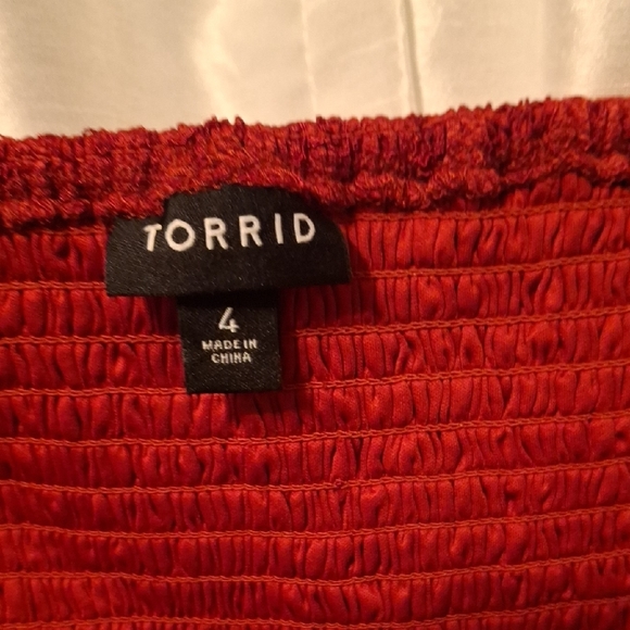 Torrid Red Lace Blouse 4 - Picture 2 of 11